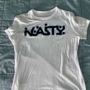 Nasty Pig, Size Small White Tee